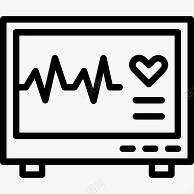 医院小图标心电图43号医院直线型图标图标