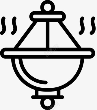 香炉灵性线性图标图标
