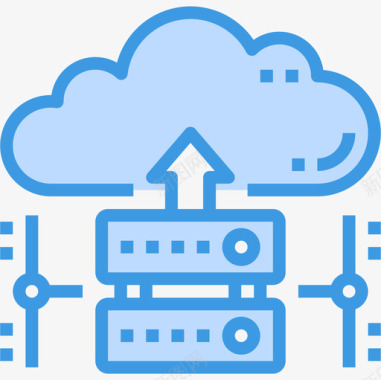 家庭云云计算云技术24蓝色图标图标
