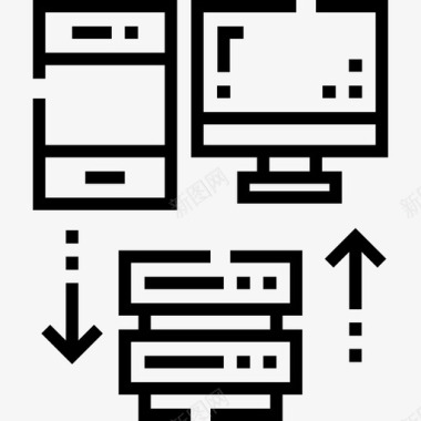 社会保障服务服务器数字服务13线性图标图标