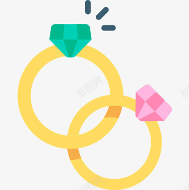 结婚戒指情人节68平装图标图标