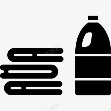 液体洗涤剂清洁剂布图标图标