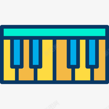 钢琴钢琴音乐69线性颜色图标图标