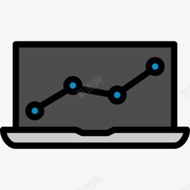 笔记本电脑搜索引擎优化网络4线性颜色图标图标