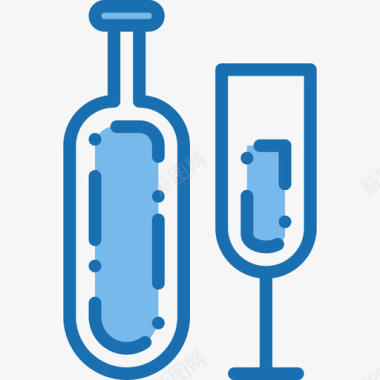 香槟饮料和饮料4蓝色图标图标
