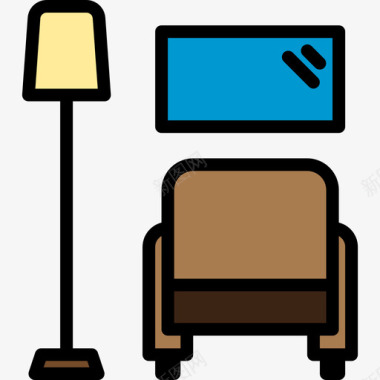 线条几何装饰客厅家具及家居装饰5线条色彩图标图标