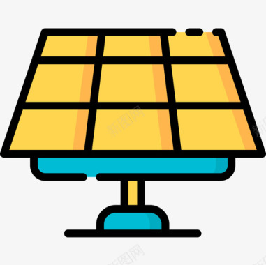 太阳能板太阳能电池板智能家庭10线性颜色图标图标