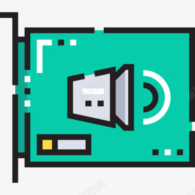 矢量声卡声卡硬件21线性颜色图标图标
