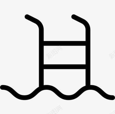 游泳池游泳池接口60线性图标图标