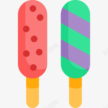 糖果饼干背景冰棒糖果和糖果13扁平图标图标