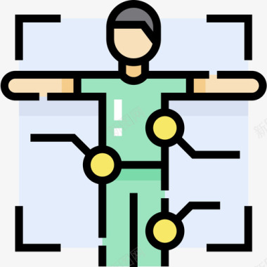 健康的身体身体扫描健康46线性颜色图标图标