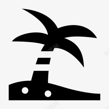 树海滩椰子图标图标
