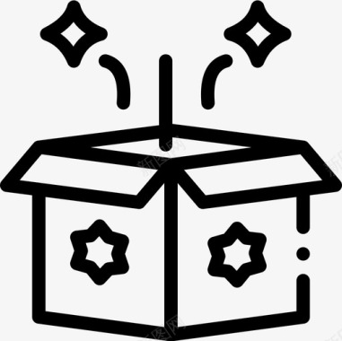 魔法盒魔法28线性图标图标