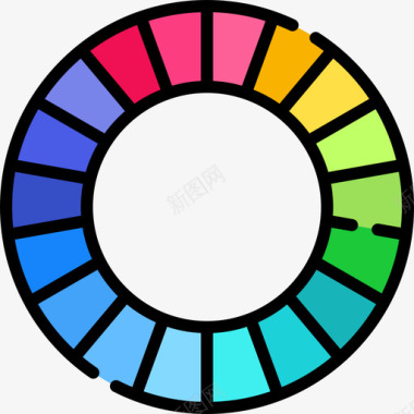 眼睛标志色轮创意工艺64线条色图标图标