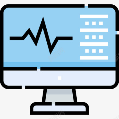 混色背景心电图健康46线色图标图标