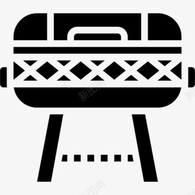 便携式烤架烧烤和烧烤5字形图标图标