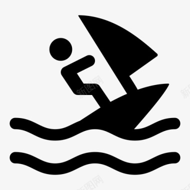 风帆冲浪船帆船图标图标