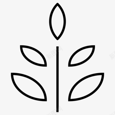 植物作物树叶图标图标
