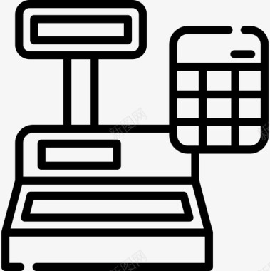 现金箱21号购物中心直线型图标图标