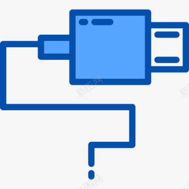 4条鱼Usb电缆能源生态4蓝色图标图标