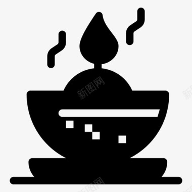 碗蜡烛碗里的蜡烛图标图标