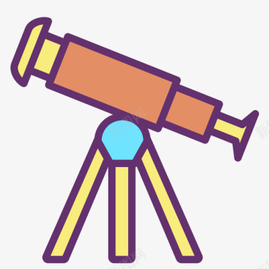 望远镜教育195线性彩色图标图标