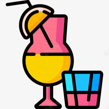 庆祝鸡尾酒派对庆祝13线性颜色图标图标