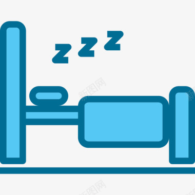 酒店房床酒店和旅行4蓝色图标图标