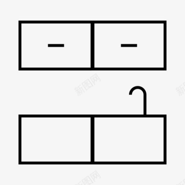 抽屉柜子厨房用具橱柜抽屉图标图标