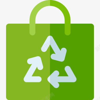 绿色能源图标购物袋可持续能源31扁平图标图标