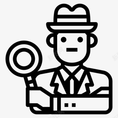 侦探侦探头像调查员图标图标
