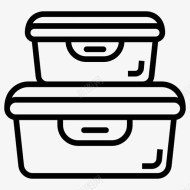 盒子可重复使用的容器盒子一次性盒子图标图标