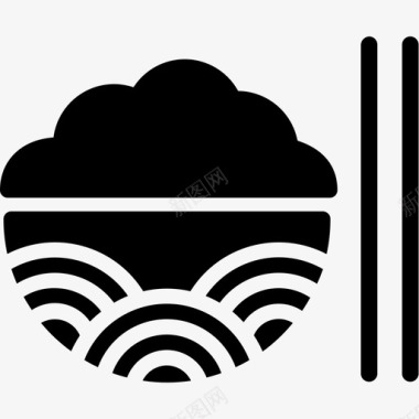 米饭碗文化图标图标