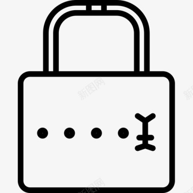 公共标识安全锁安全11轮廓图标图标