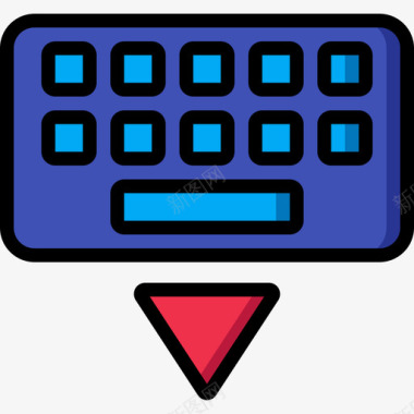 键盘移动接口5线性颜色图标图标