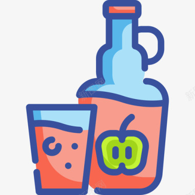 苹果酒饮料25原色图标图标