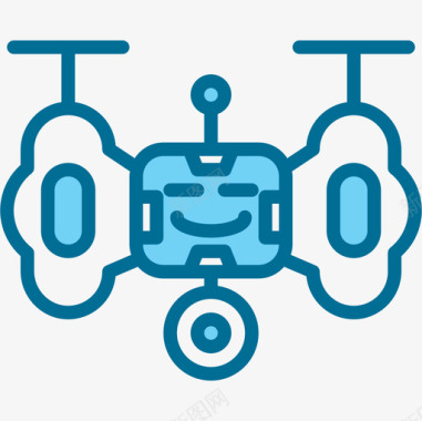 无人机安卓4蓝色图标图标