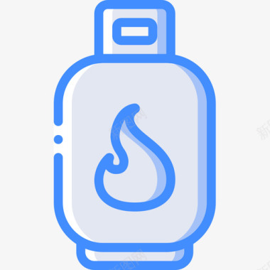 煤气瓶烧烤5蓝色图标图标