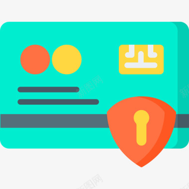 公共标识安全信用卡保护安全11扁平图标图标