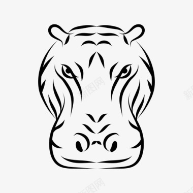 猪年吉祥河马吉祥物动物吉祥物偶蹄动物图标图标