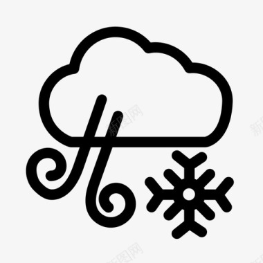 冬天的风气候云雪花图标图标
