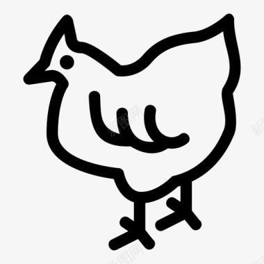 公鸡下蛋鸡肉农场农场动物图标图标