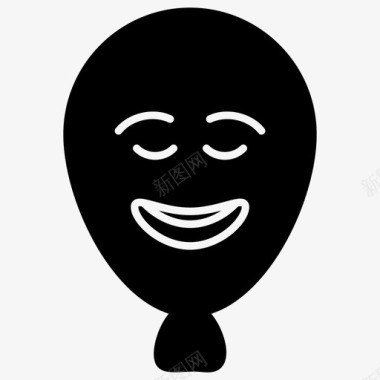 快乐气球脸气球脸表情符号图标图标
