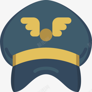 军帽帽子3平头图标图标