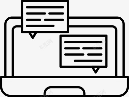 聊天的聊天气泡笔记本电脑聊天电脑图标图标