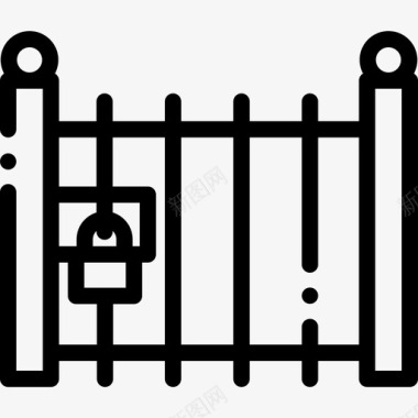 盾牌防护围栏防护和安全14线性图标图标