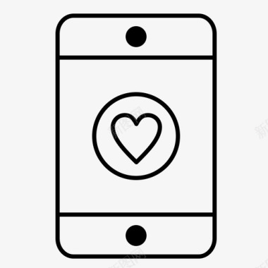 手机商务爱情图标图标