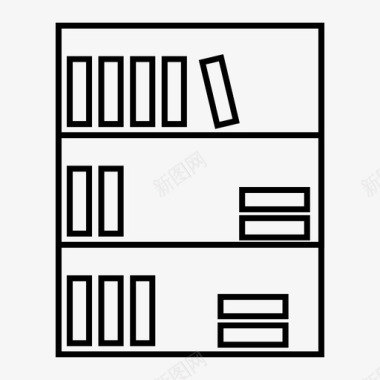 室内鸟瞰图图书馆书书架图标图标