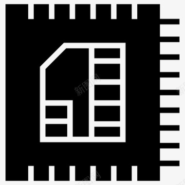 计算机鼠标sim卡芯片集成芯片图标图标