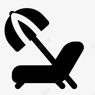 沙滩床沙滩椅躺椅图标图标